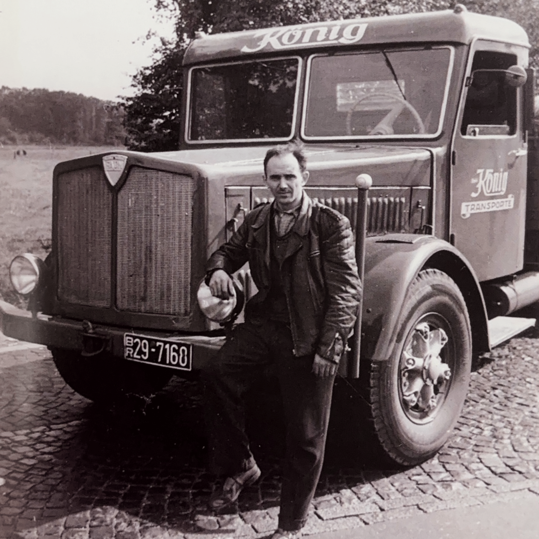 Erwin König im Jahr 1950 - Gründer König Transportgesellschaft m.H.
Gründung der Spedition in Lüdenscheid